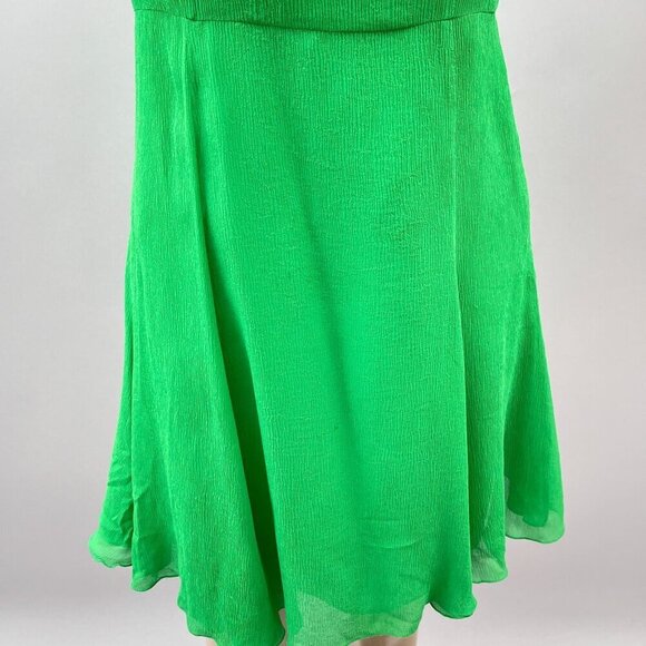 Armani Exchange Silk Green One-Shoulder Fit & Flare Ruffle Sundress Women 2 - Picture 10 of 16